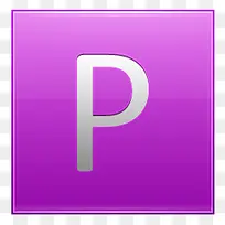 字母P粉色图标