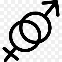 男性和女性的性别符号图标