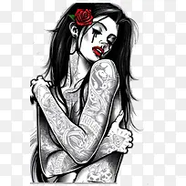 哥特风手绘女人