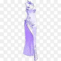 彩绘紫色旗袍