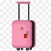 卡通扁平化粉红色的行李箱设计