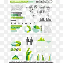 绿色环保类PPT数据图矢量素材