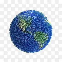蓝色粒子地球分界 高清免扣素材