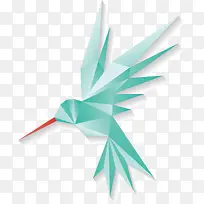 折纸蓝色啄木鸟