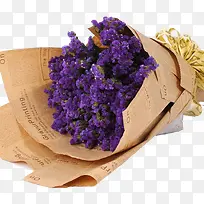 紫色鲜花英文报包装