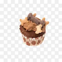 棕色可爱动物的食物蛋糕骨头饼干