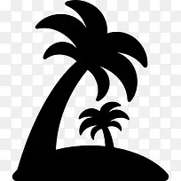 岛上的棕榈树图标