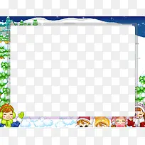 星空雪地植物相框