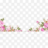 粉色小清新花草边框纹理