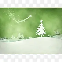 雪地圣诞树背景