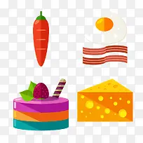 扁平化蛋糕和萝卜