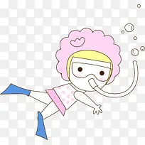 潜水的女孩