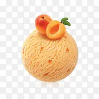 黄桃圆球冰淇淋