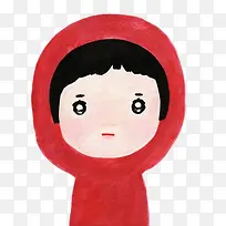 手绘卡通可爱女孩素材