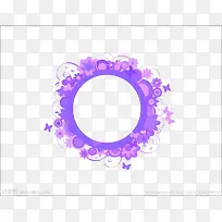 紫色花框素材