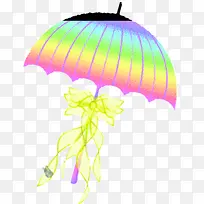 手绘卡通海报雨伞颜色效果