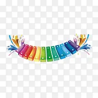 彩色钢琴键盘