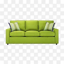 绿色三人布艺沙发