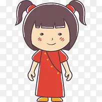 羊角辫的女孩