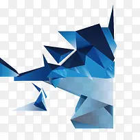 立体三角体蓝色装饰背景矢量图