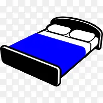 黑色的床蓝色的床单