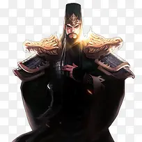 严肃将领海报背景古风手绘
