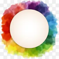 矢量圆环与彩色墨迹