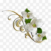 白色花朵金属花纹装饰