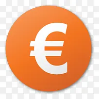 橙色欧元硬币图标