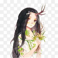 手绘创意少女