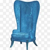 破损蓝色丝绒座椅