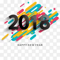 彩色线条和2018