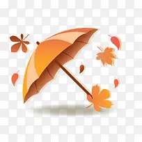 秋叶雨伞