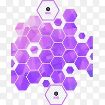 紫色大气六边形海报矢量素材