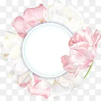 粉色清新花朵圆圈边框纹理