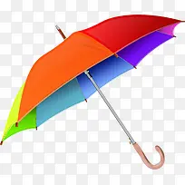 彩色条纹雨伞卡通