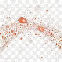 橙色简约沙尘光芒漂浮素材