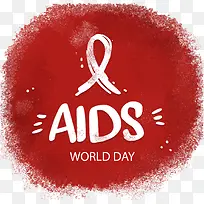可爱红色世界艾滋病日手绘矢量图