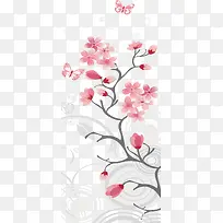 日式手绘樱花