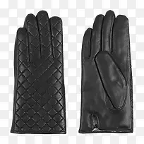 纯黑压纹皮质手套