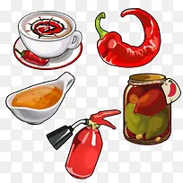 卡通辣椒美食插画图片