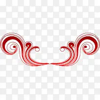 红色螺旋线条欧式花纹