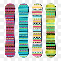 彩色几何色块滑雪板