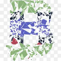 碎片效果英文字母B