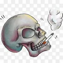 吸烟的骷髅头