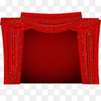 红色幕布矢量素材红色大舞台