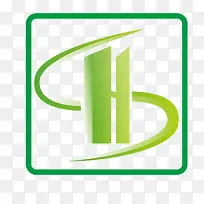方形s形绿色简约园林logo