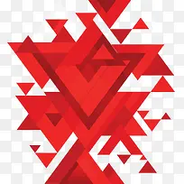 红色几何三角花纹