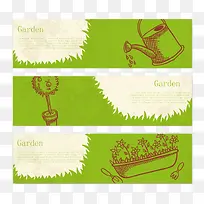 绿色花园banner矢量素材