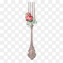 花朵装饰的叉子